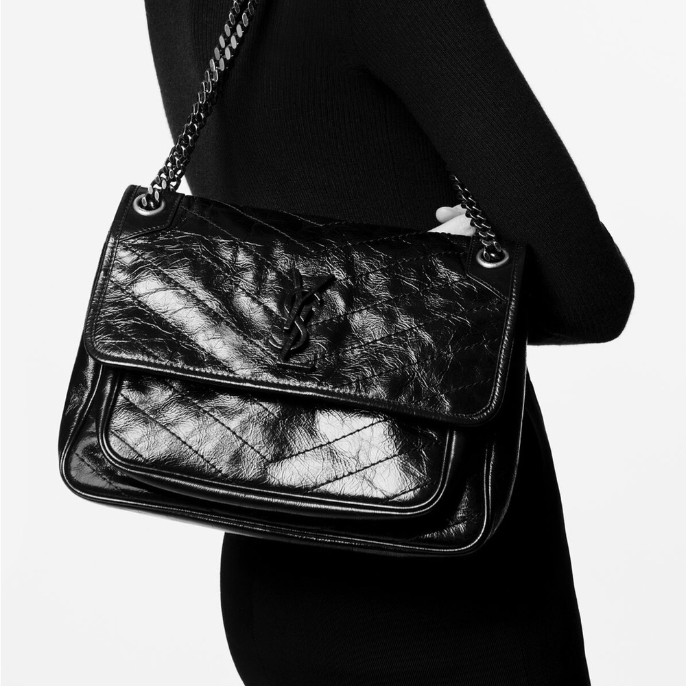 YSL Niki Medium Chain Bag- Navy - Picture 13 of 14